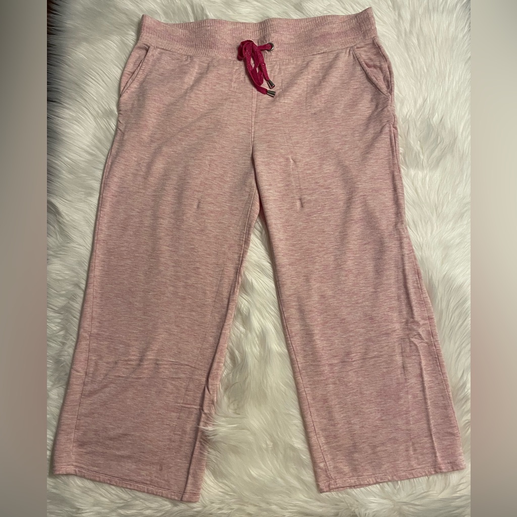 Lounge/Pj Bottoms, Capri, Fleece-Lined, Pockets, Stretch, Nwot, Size Large